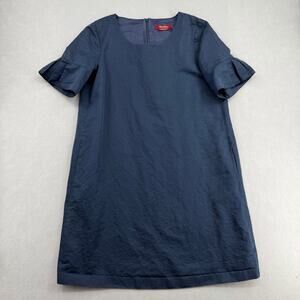 Max Mara Studio Navy Blue Ruffle Sleeve Dress